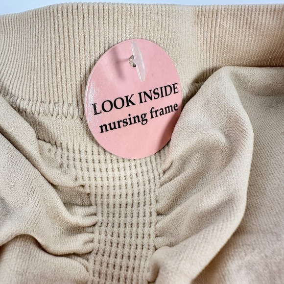 La Leche League Bandeau No Wire Bra 4206 With Clear Strap NWT Sz: XL Fits D Beig - Picture 2 of 8